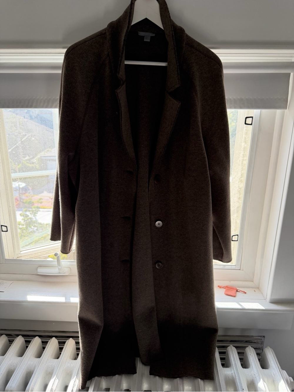 COS Dark Brown Long Single-Breasted Trench Coat